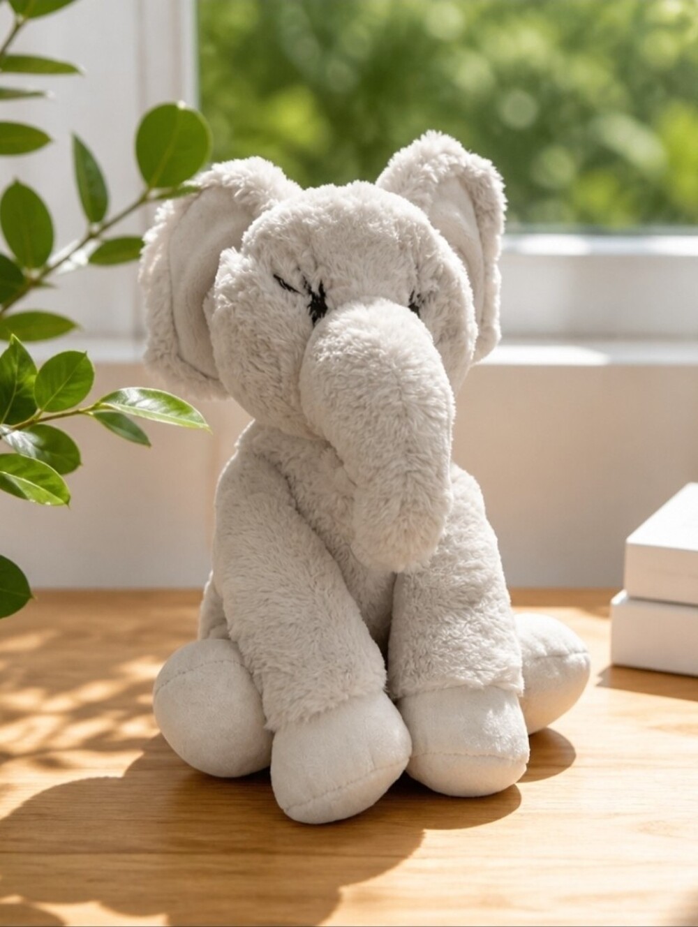 Love by Little Giraffe Plush Elephant Baby Gift Soft White w Dots 11" Stuffed
